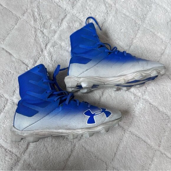 Under Armour | Blue and White Mens Highlight Rm Football Cleats | Size 8 main image 6